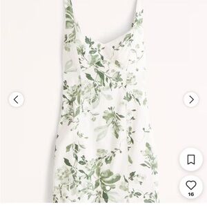 New Abercrombie and Fitch linen dress mini leaf floral print short tropical sz L